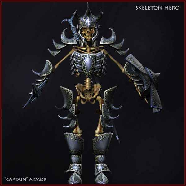 Skeleton Hero Captain  Low-poly 3D model_3