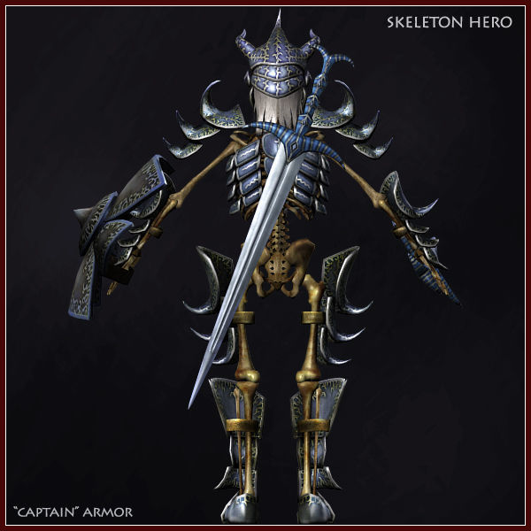Skeleton Hero Captain  Low-poly 3D model_5
