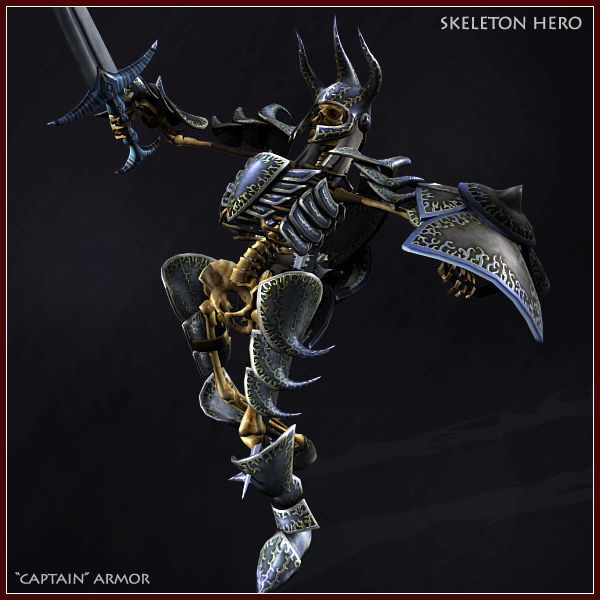 Skeleton Hero Captain  Low-poly 3D model_4