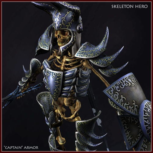 Skeleton Hero Captain  Low-poly 3D model