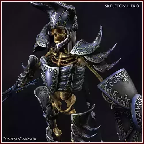 Skeleton Hero Captain  Low-poly 3D model