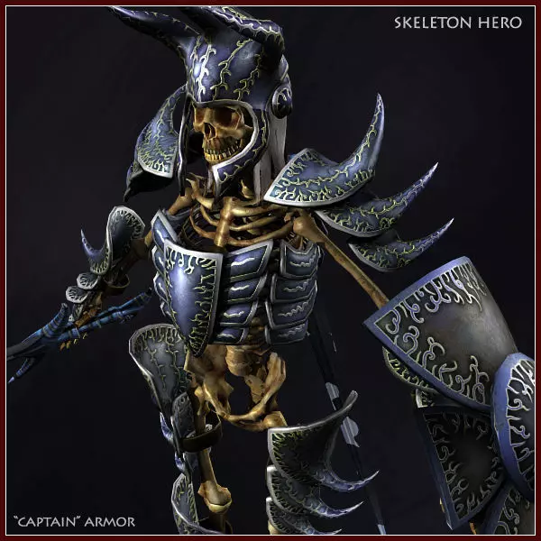 Skeleton Hero Captain  Low-poly 3D model_0