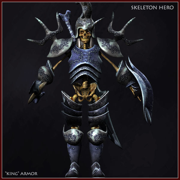 Skeleton Hero King Low-poly 3D model_3