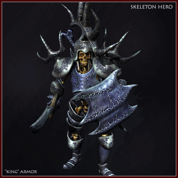 Skeleton Hero King Low-poly 3D model_5