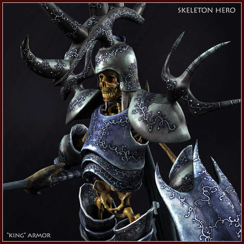 Skeleton Hero King Low-poly 3D model