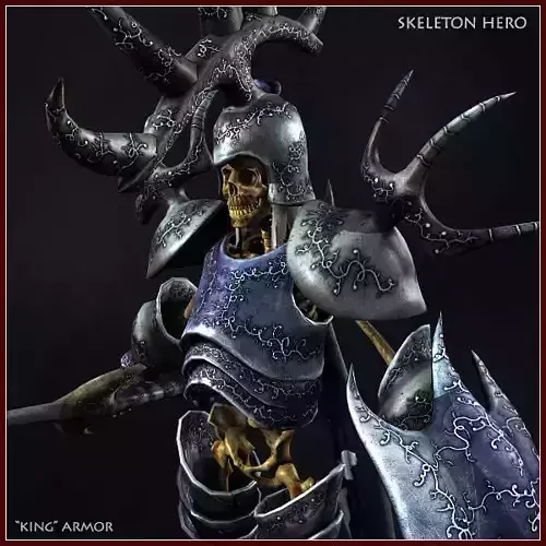 Skeleton Hero King Low-poly 3D model