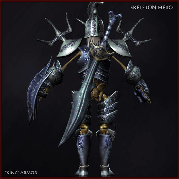Skeleton Hero King Low-poly 3D model_4