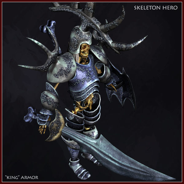 Skeleton Hero King Low-poly 3D model_6