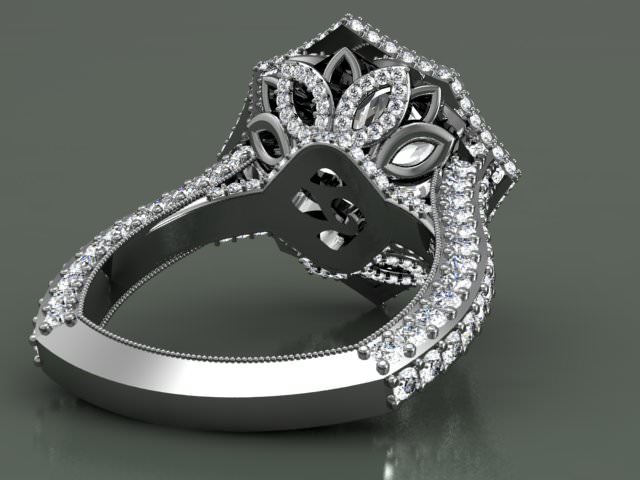 Stella engagement ring 3D print model_1