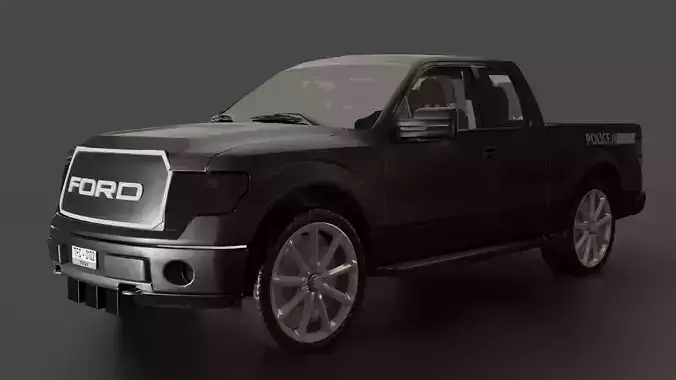 High-Poly Tactical Pickup Truck - Police Edition Game Ready
