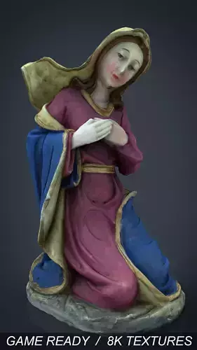 The Virgin Mary Low-poly 3D model