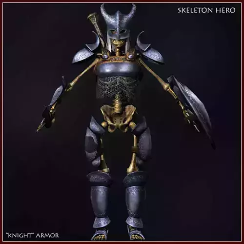 Skeleton Hero Knight Low-poly 3D model