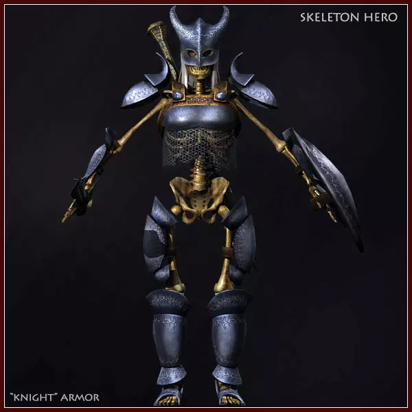 Skeleton Hero Knight Low-poly 3D model_0