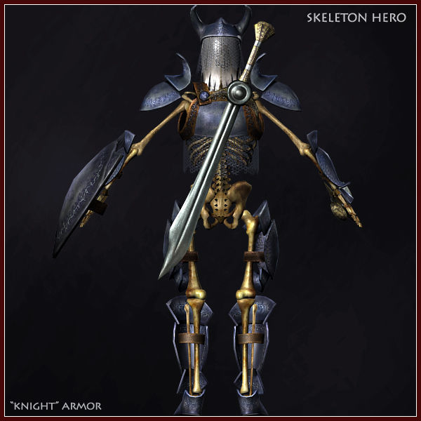 Skeleton Hero Knight Low-poly 3D model_4
