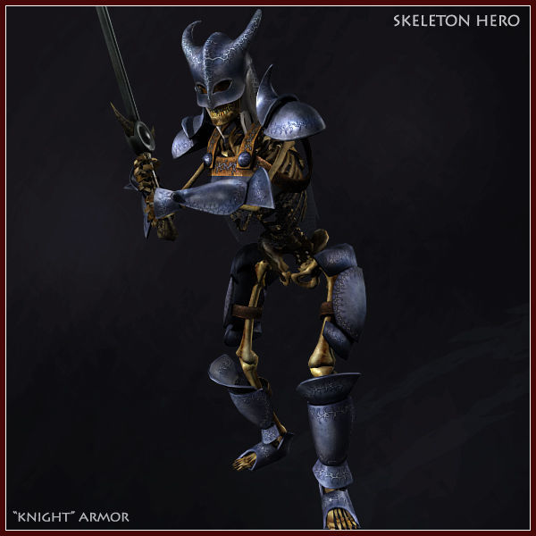 Skeleton Hero Knight Low-poly 3D model_5
