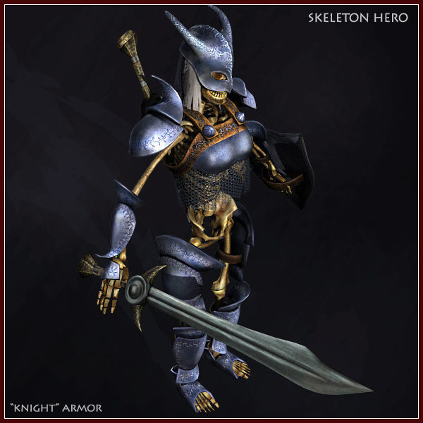 Skeleton Hero Knight Low-poly 3D model_3