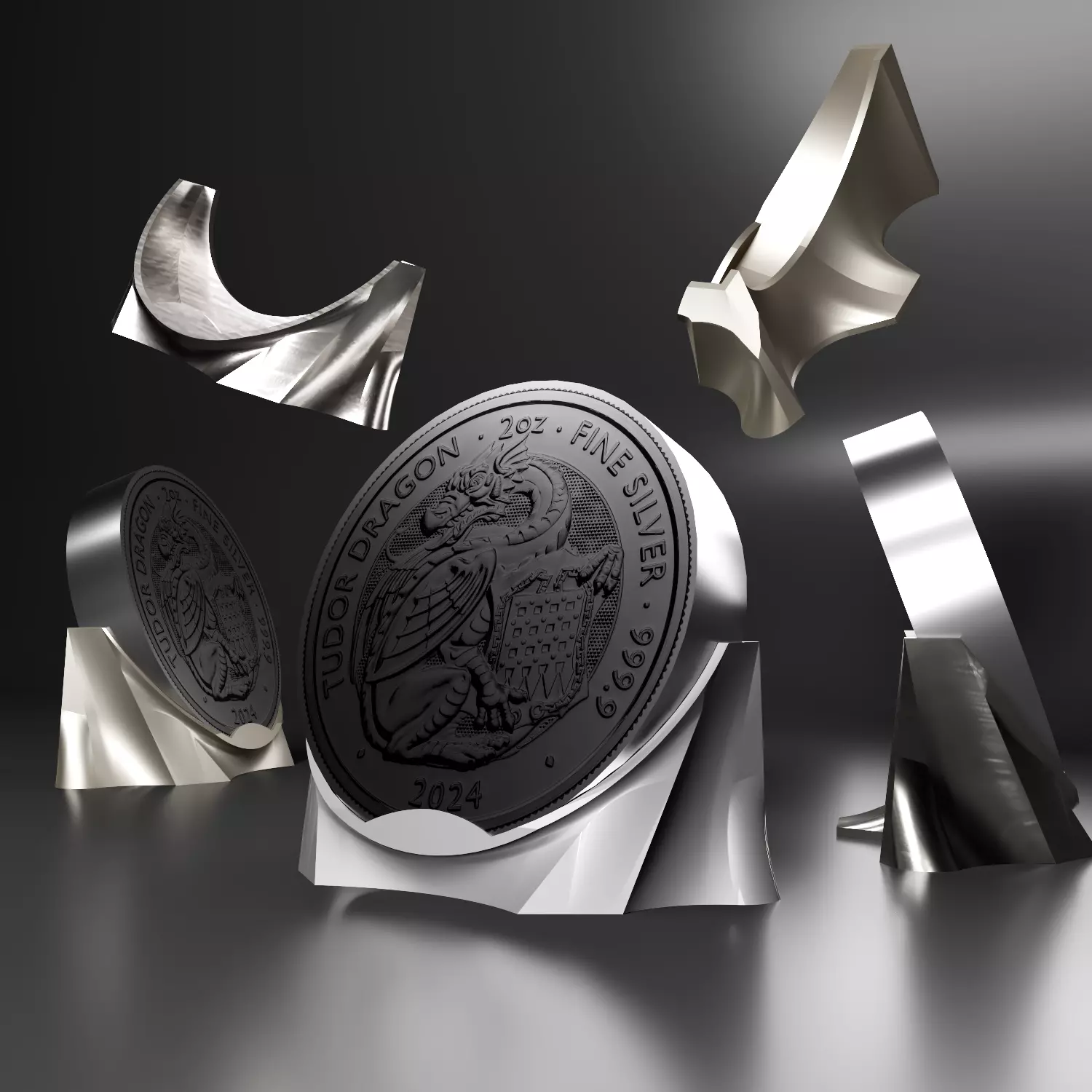 Display Coin Stand holder uk 2oz 3D print model