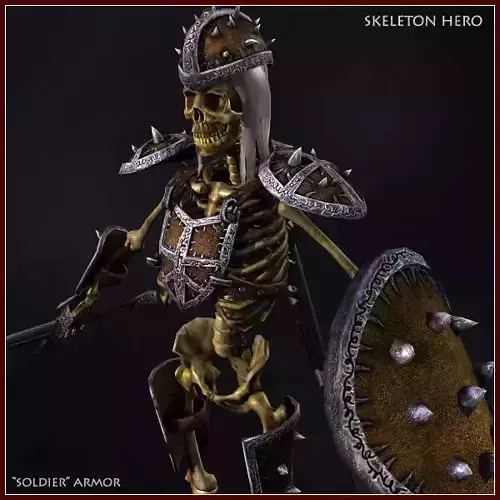 Skeleton Hero Soldier Low-poly 3D model