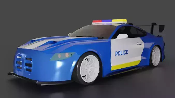High-Performance Police Sports Car - Game-Ready