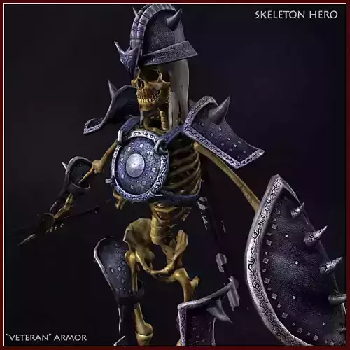 Skeleton Hero Veteran Low-poly 3D model