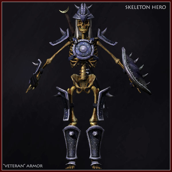 Skeleton Hero Veteran Low-poly 3D model_6