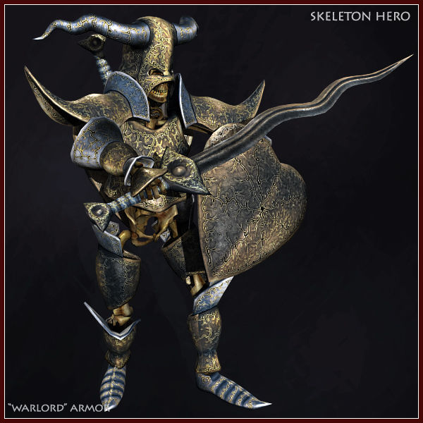 Skeleton Hero Warlord Low-poly 3D model_5