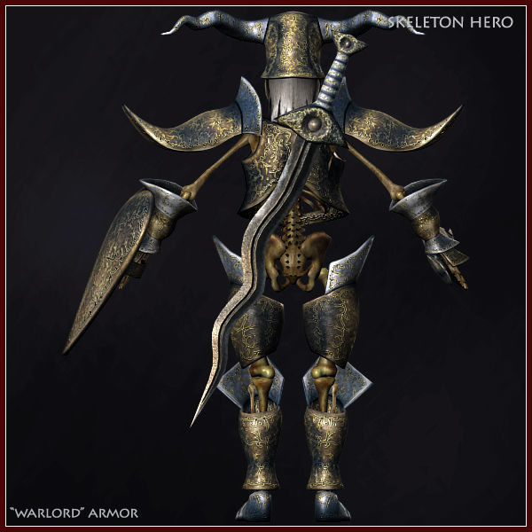 Skeleton Hero Warlord Low-poly 3D model_3