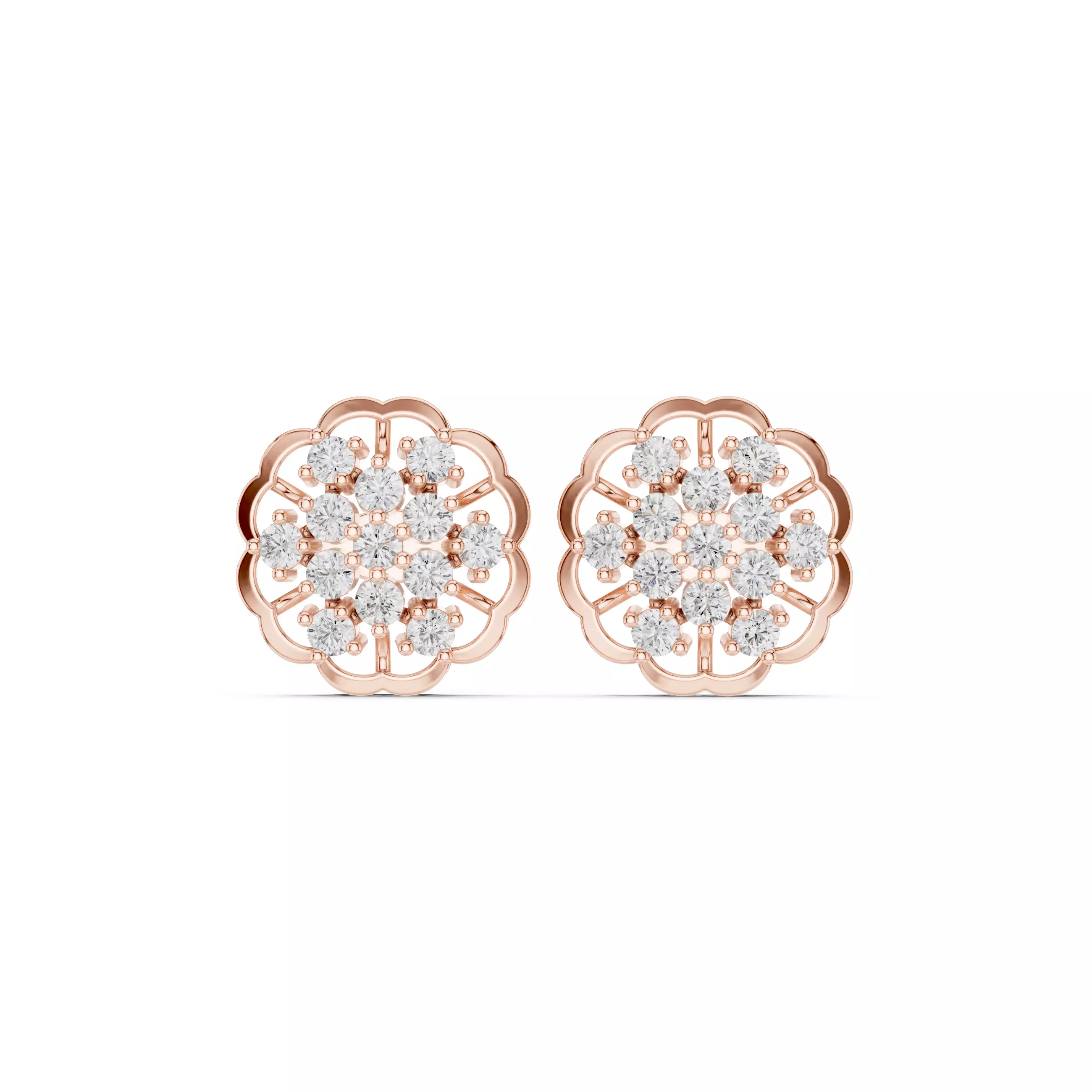 Round Diamond earring 3D print model