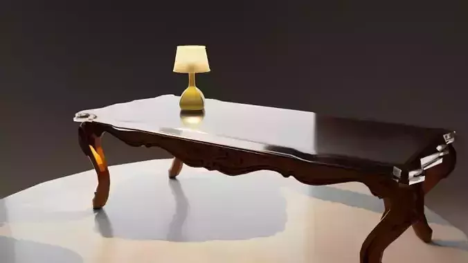 Fancy decorative glass table and lamp