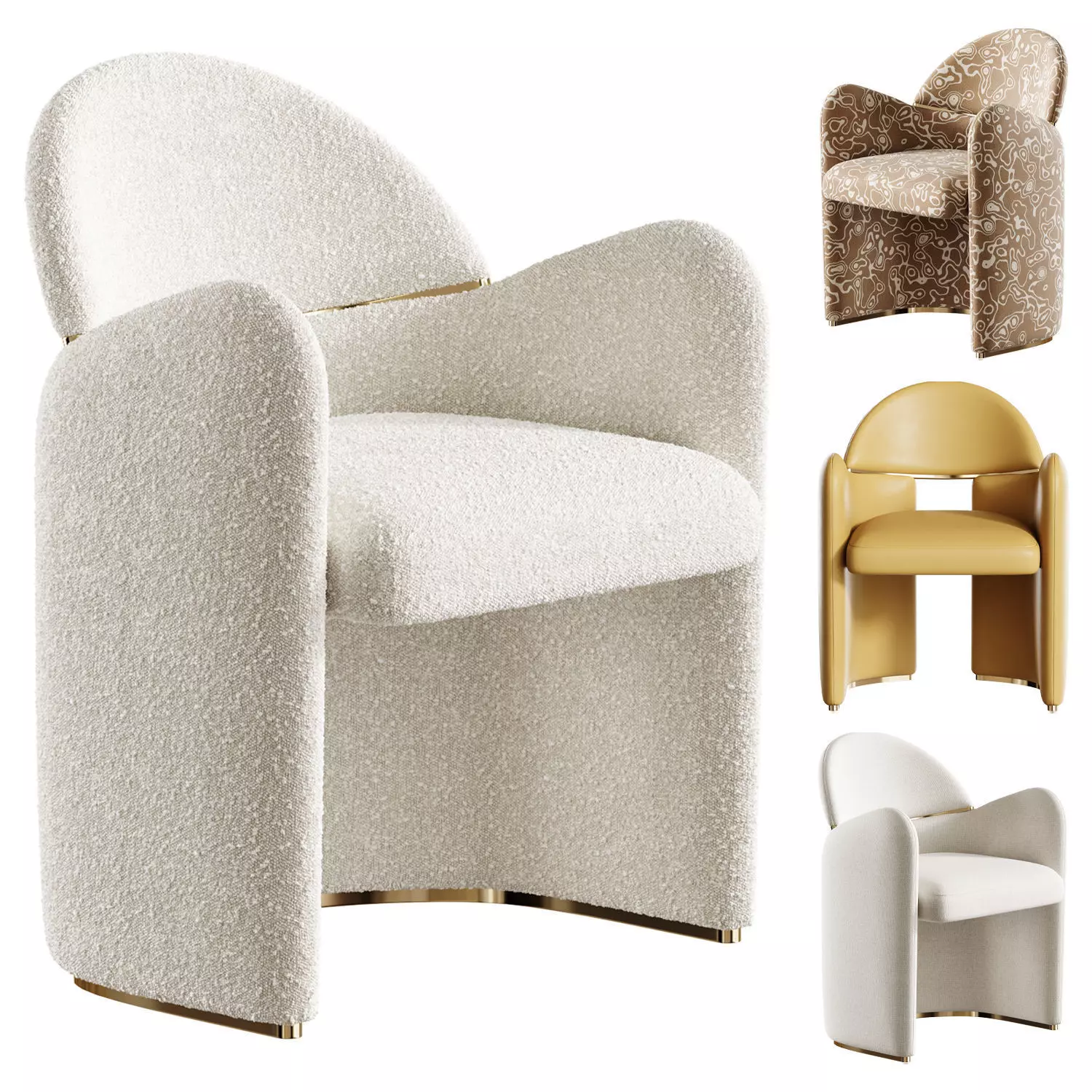 Snowden Dining Armchair 3D model