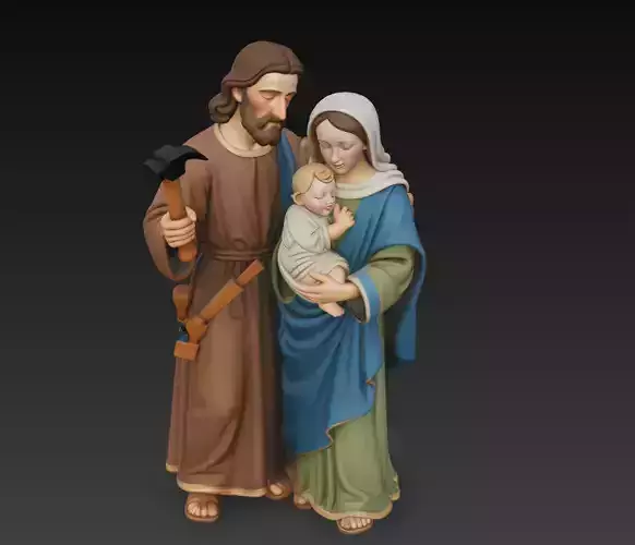 Holy Family Sculpture - Sacred Religious 3D Model