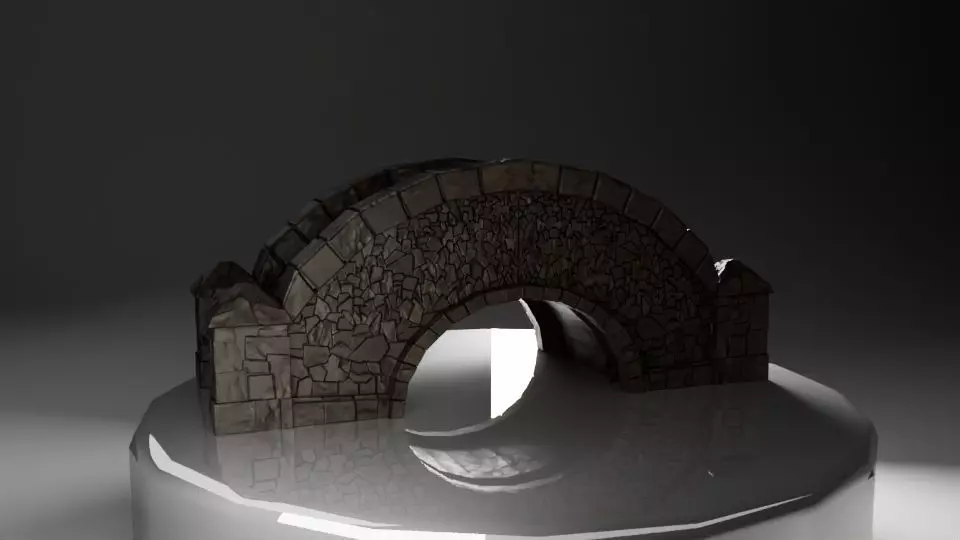 Detailed Stone Arch Bridge 3D model