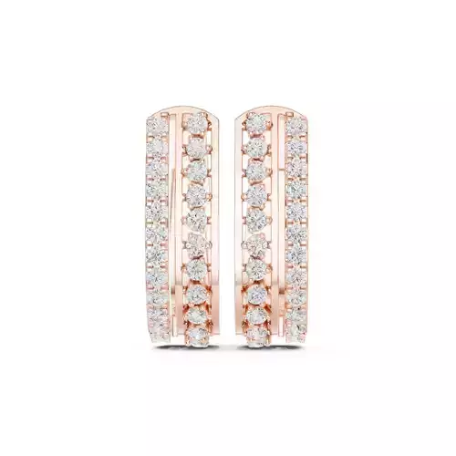 Round Diamond hoop earrings