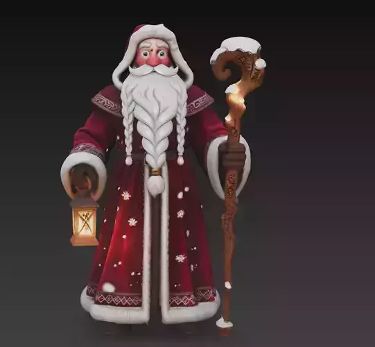 Lantern Keeper Santa - Mystic Winter Sculpture 3D Model