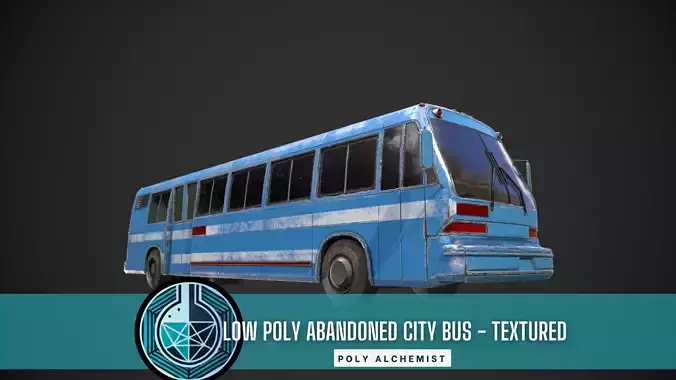 Low Poly Abandoned City Bus - Textured Low-poly 3D model