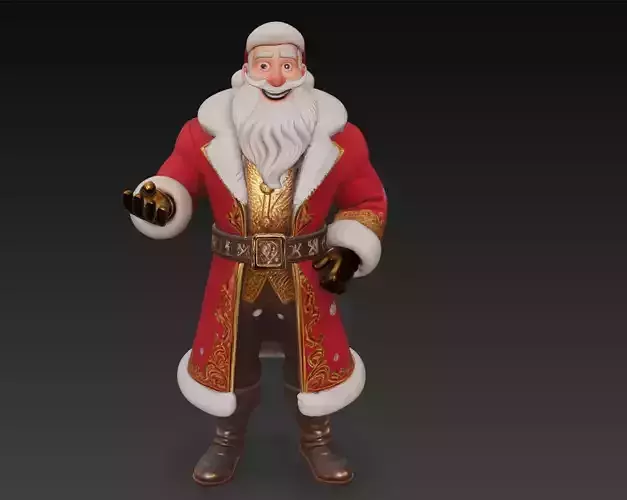 Royal Santa - Elegant Christmas Sculpture 3D Model