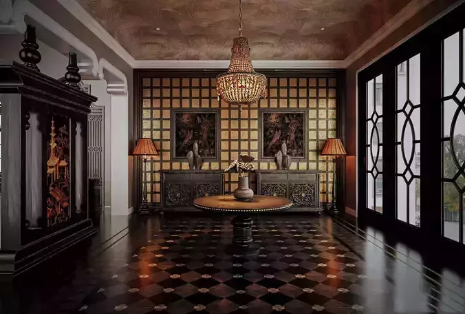 Interior Living Room Scene 