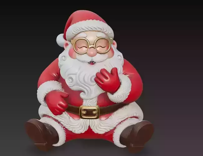 Dreamy Sitting Santa - Peaceful Christmas Sculpture 3D Model