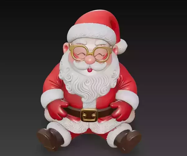 Peaceful Sitting Santa - Cozy Christmas Sculpture 3D Model