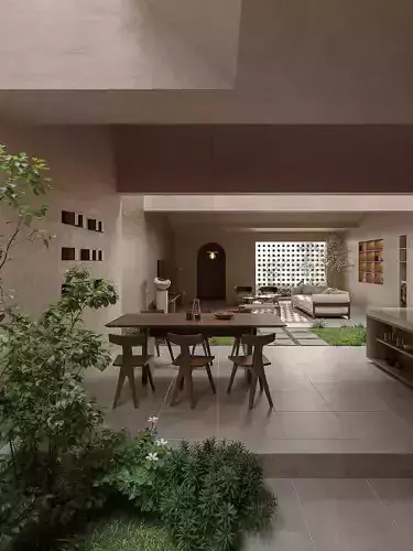 Mid Century interior scene