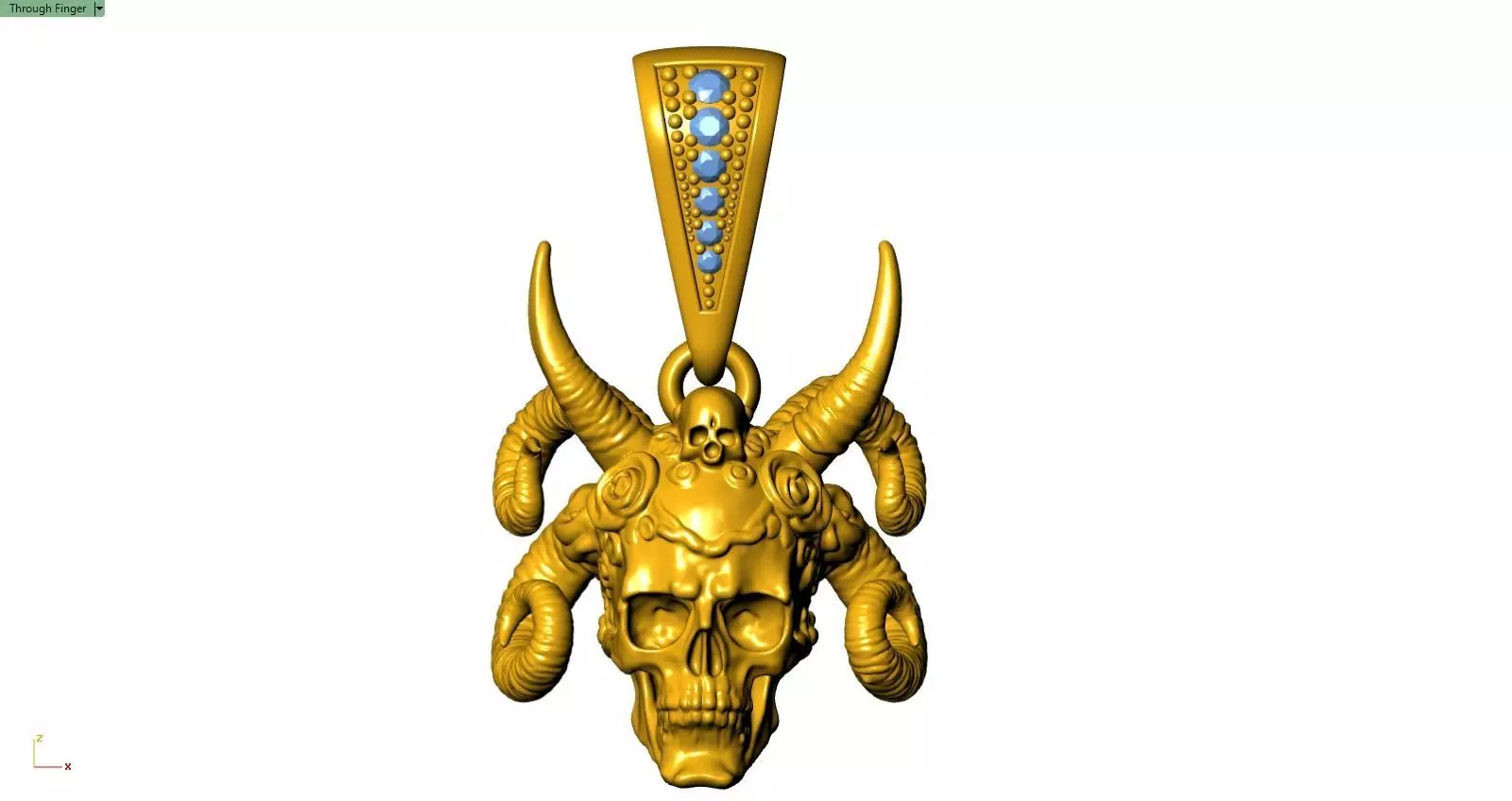 Infernal Skull Amulet 25mm Dark Fantasy 3D Jewelry Model 3D print model