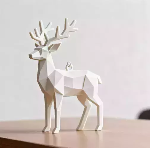 Low Poly Reindeer Ornament 3D print model
