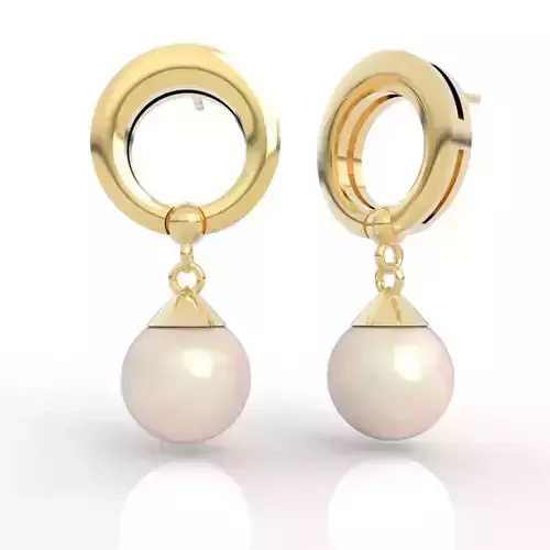 Stunning Circle Pearl Drop Earrings