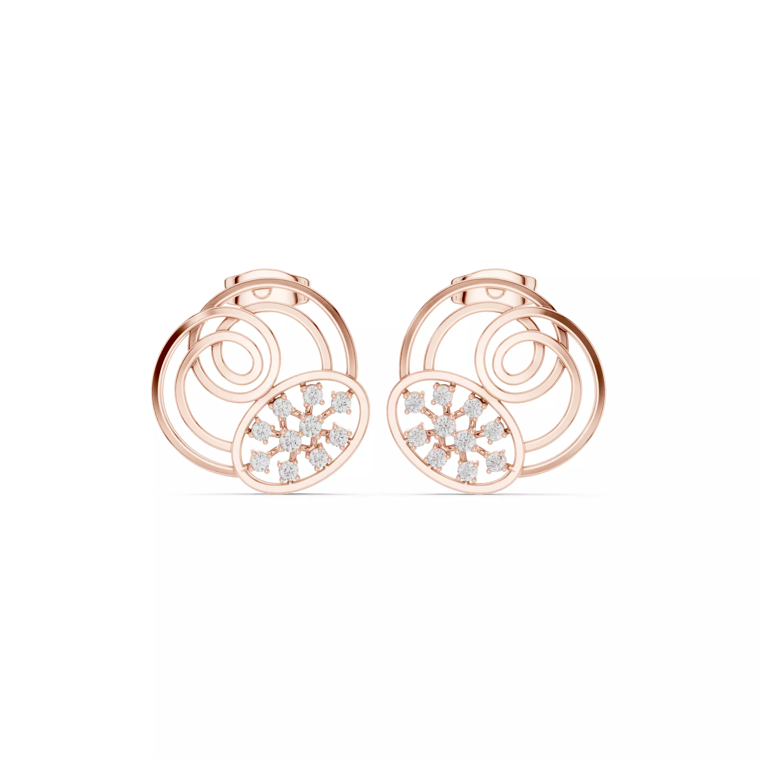 Round Diamond earring 3D print model