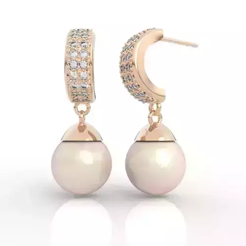Premium Huggie Pearl Drop Earrings Design File
