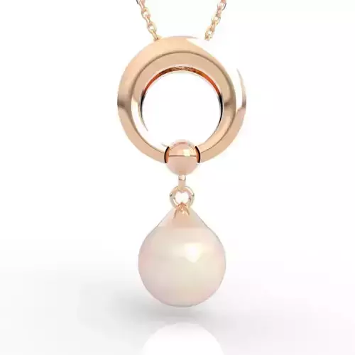 Elite Circle Pearl Pendant Necklace 3D print model