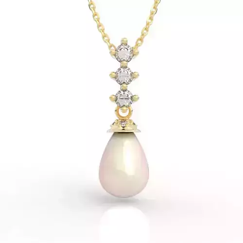 Exclusive Teardrop Pearl Diamond Pendant Blueprint