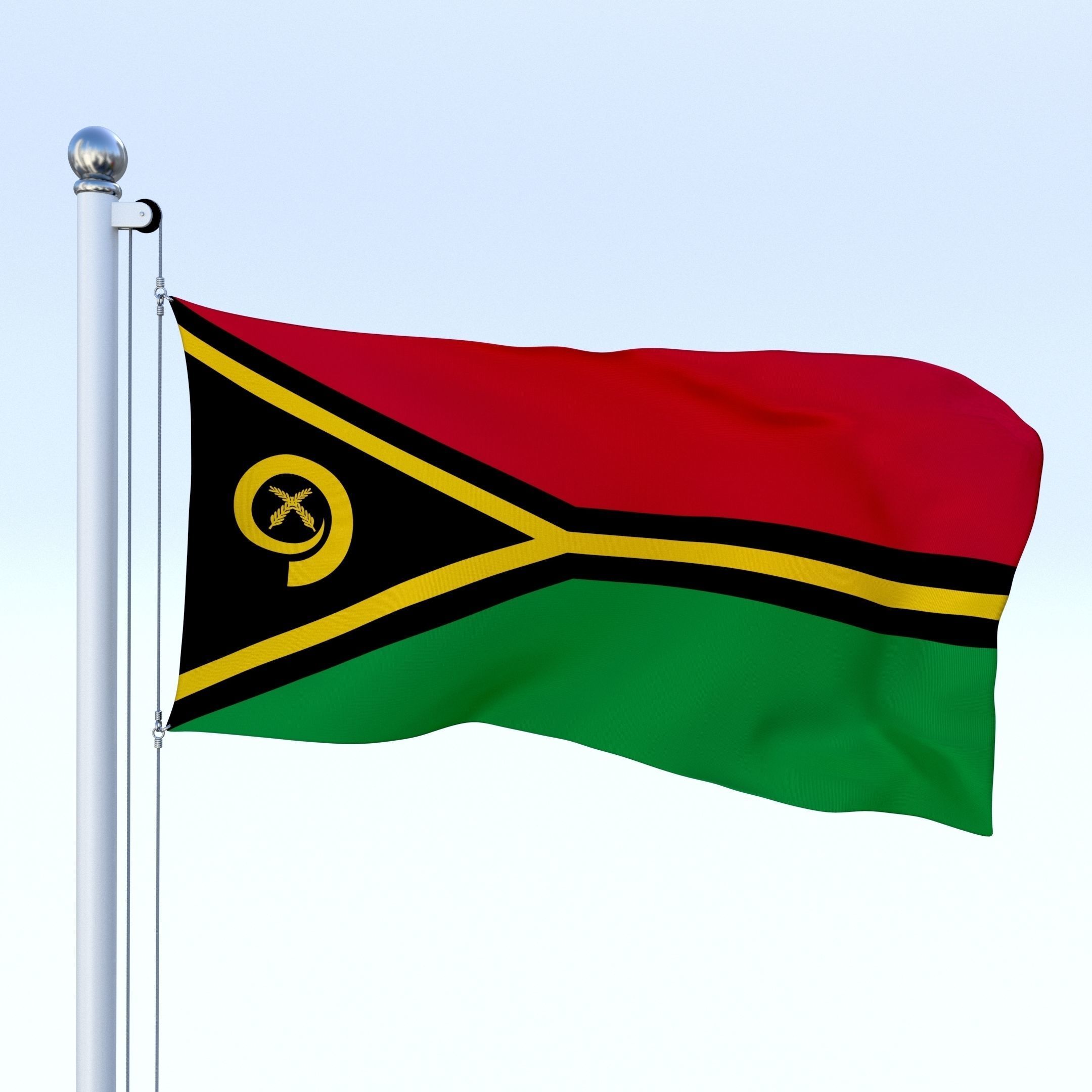 Animated Vanuatu Flag Low-poly 3D model_4