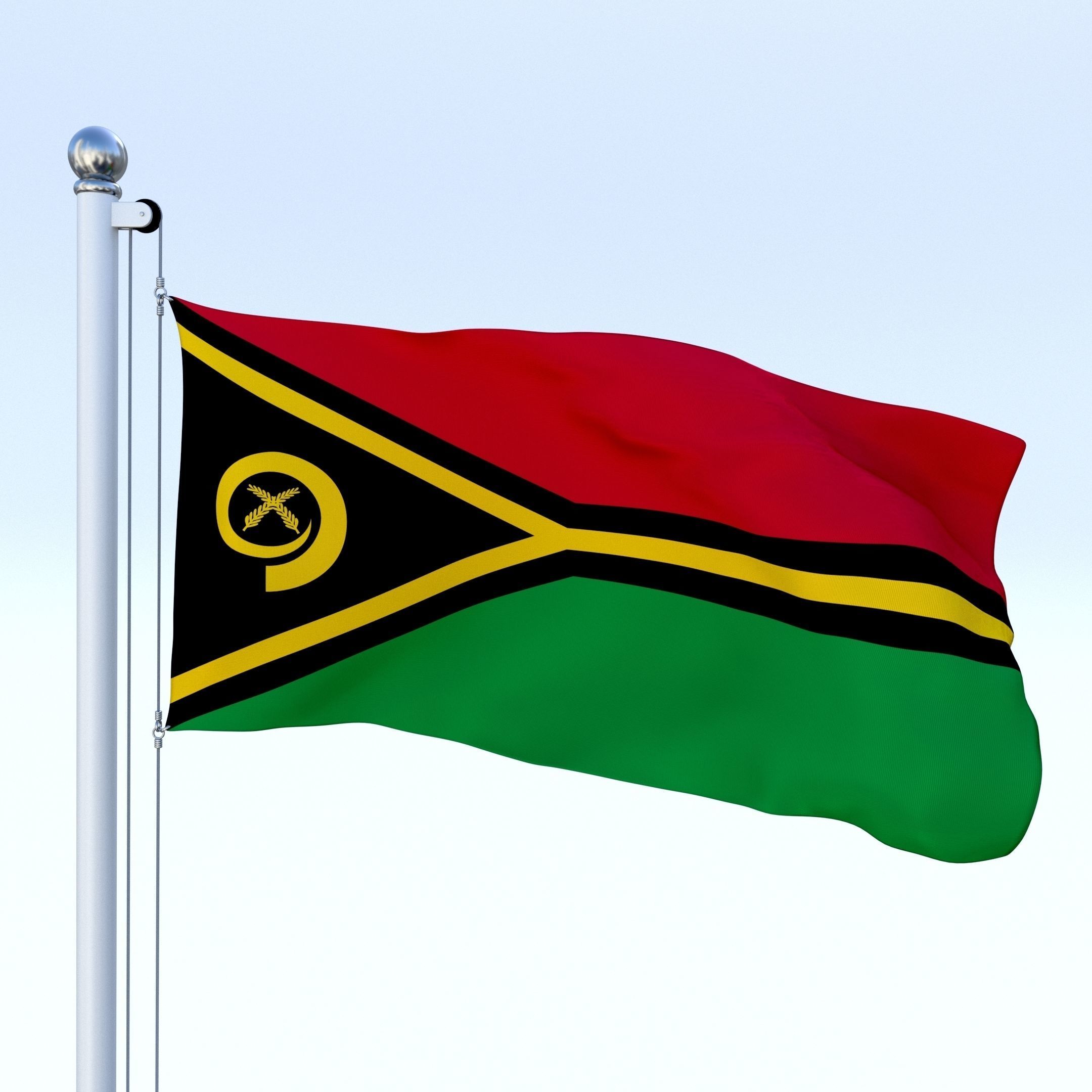 Animated Vanuatu Flag Low-poly 3D model_25