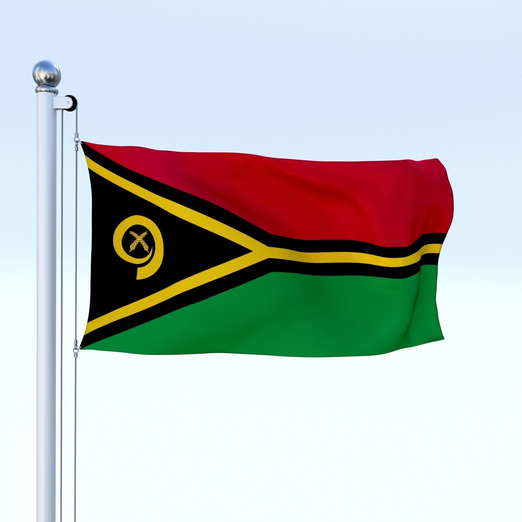 Animated Vanuatu Flag Low-poly 3D model_7